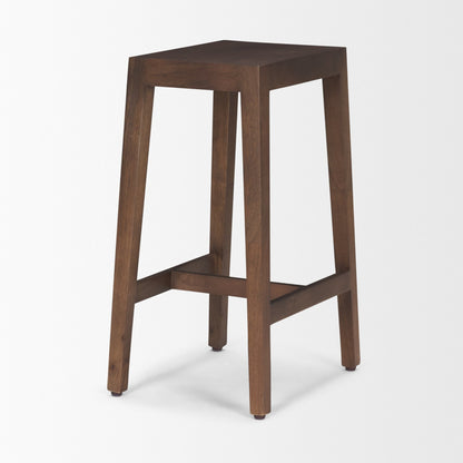 Colony Medium-Dark Brown Solid Wood Counter Stool