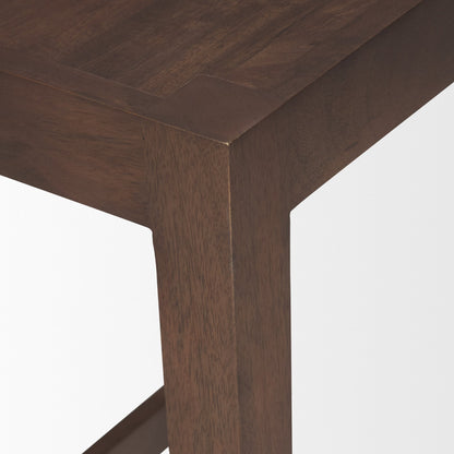 Colony Medium-Dark Brown Solid Wood Counter Stool