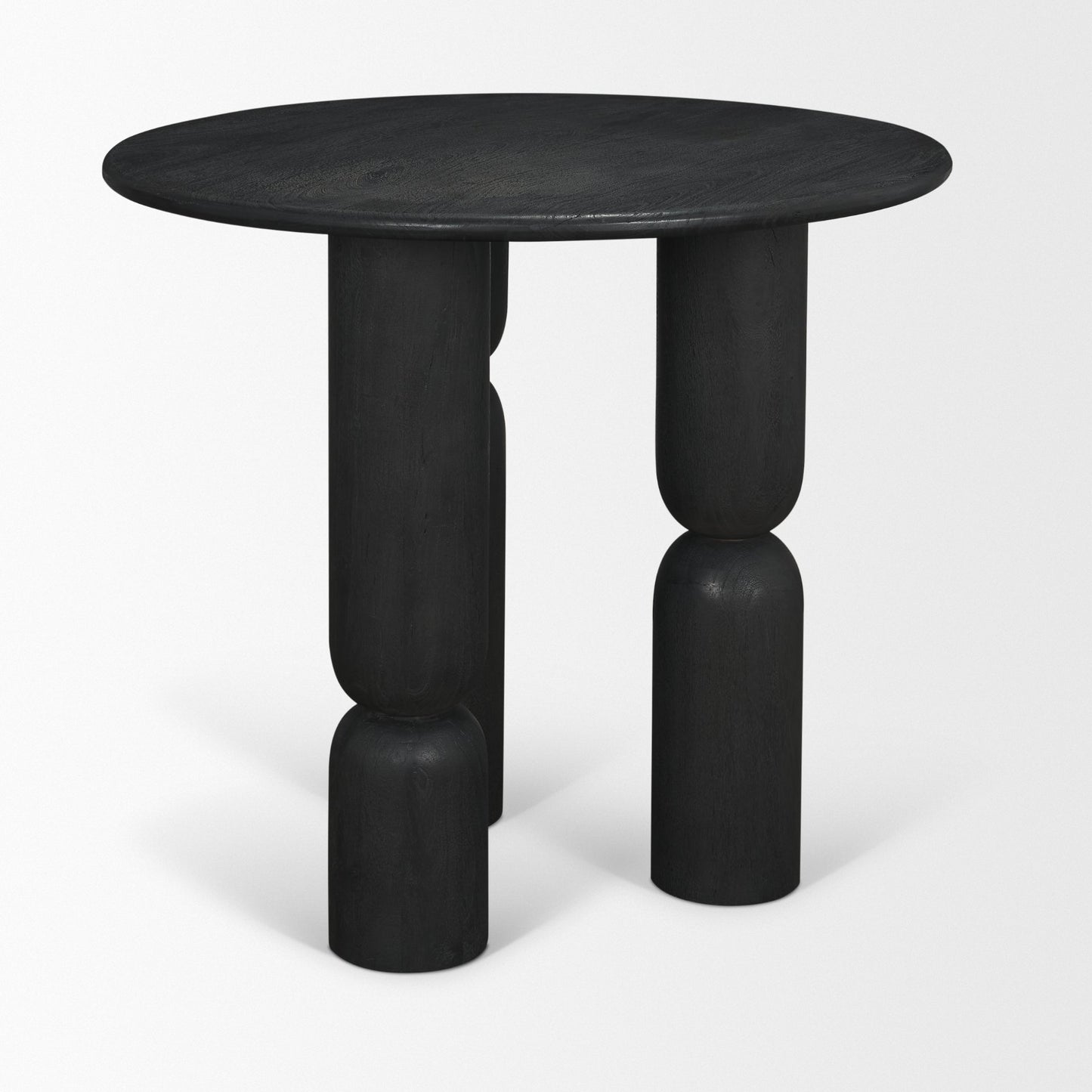 Sonel Matte Black Wood Pedestal Foyer Table