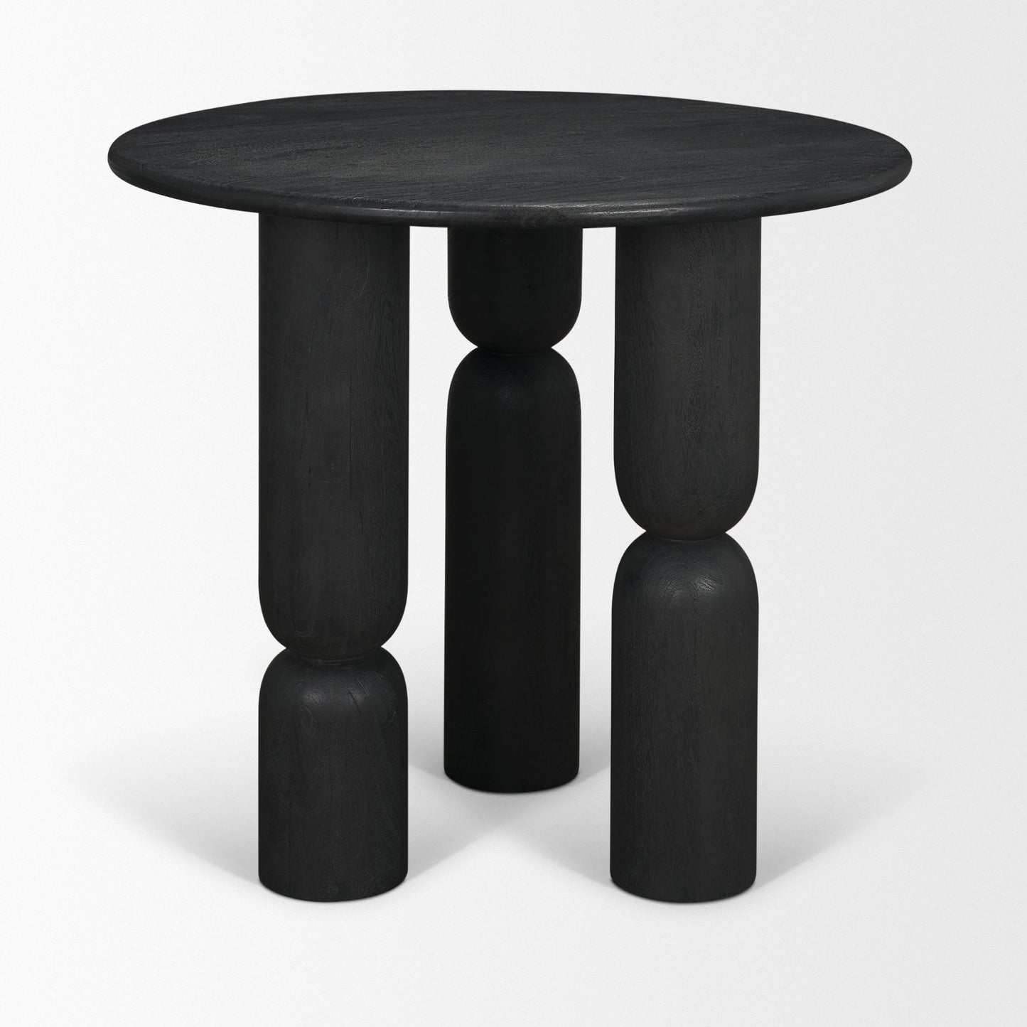 Sonel Matte Black Wood Pedestal Foyer Table