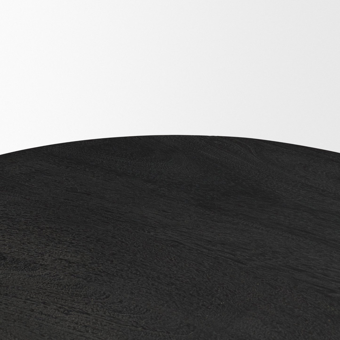 Sonel Matte Black Wood Pedestal Foyer Table