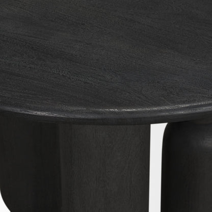 Sonel Matte Black Wood Pedestal Foyer Table
