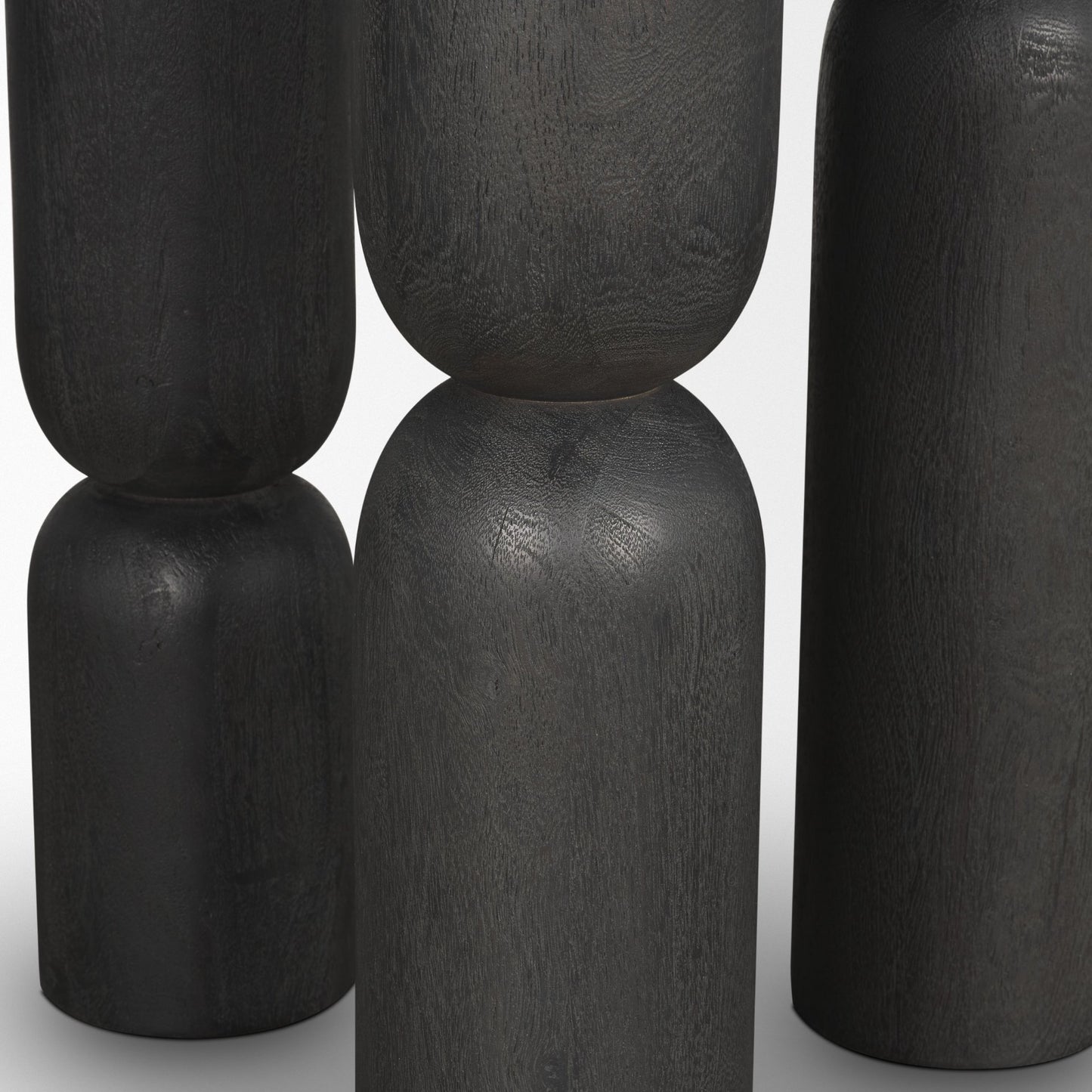 Sonel Matte Black Wood Pedestal Foyer Table