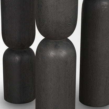 Sonel Matte Black Wood Pedestal Foyer Table