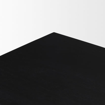 Grier Matte Black Stained Wood w/ Black Cane Accent Cabinet