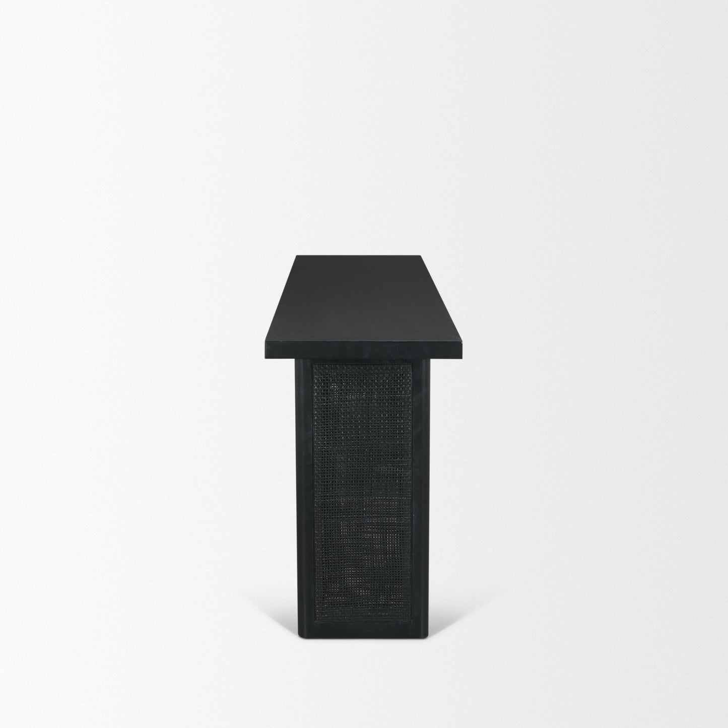 Grier 65" Black Wood w/ Black Cane Console Table