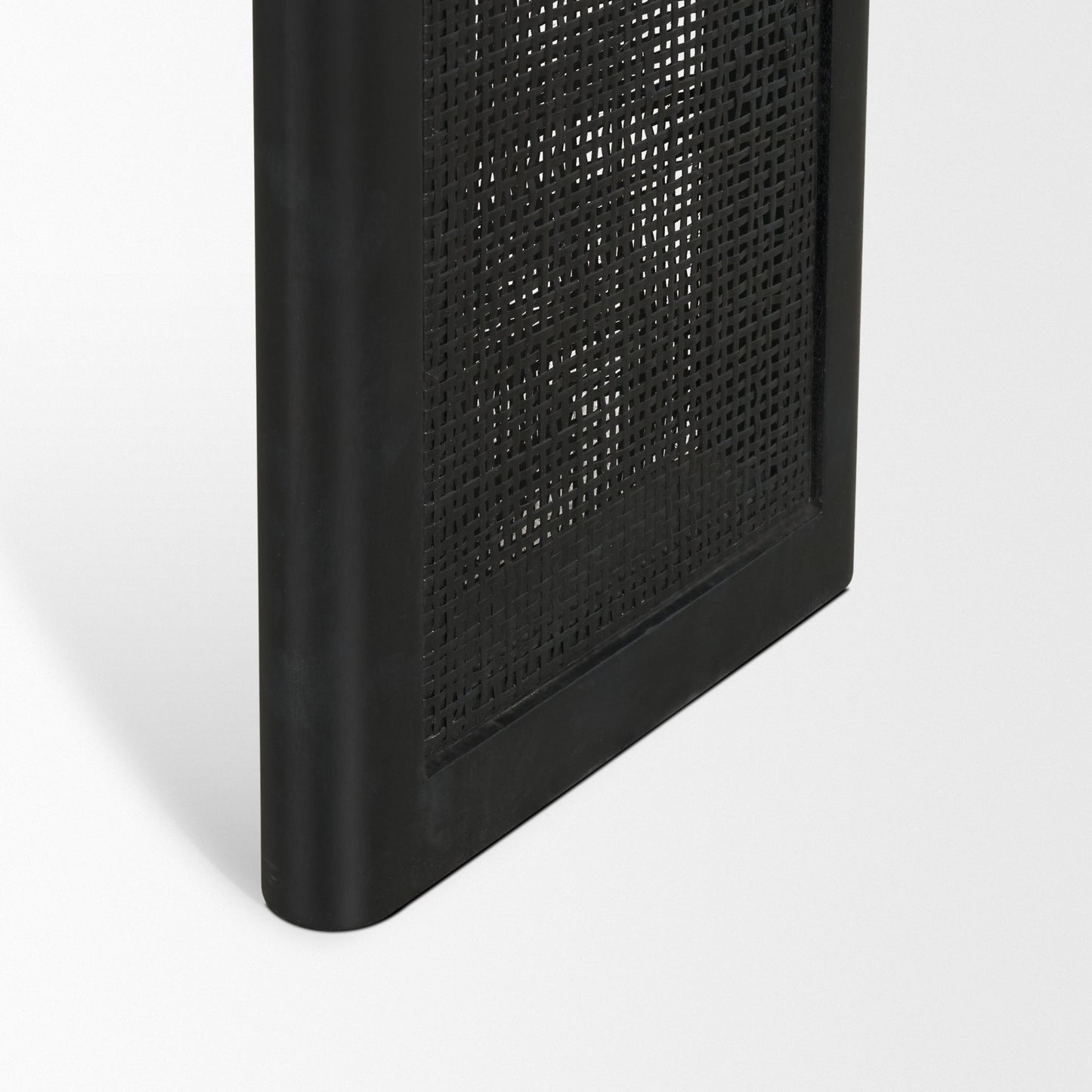 Grier 65" Black Wood w/ Black Cane Console Table