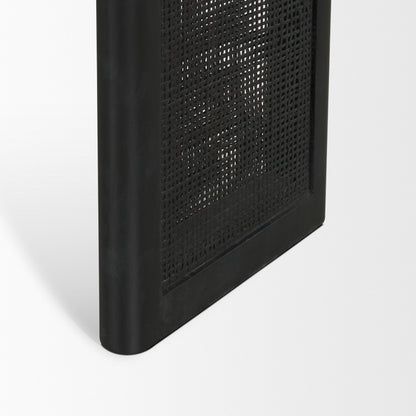 Grier 65" Black Wood w/ Black Cane Console Table