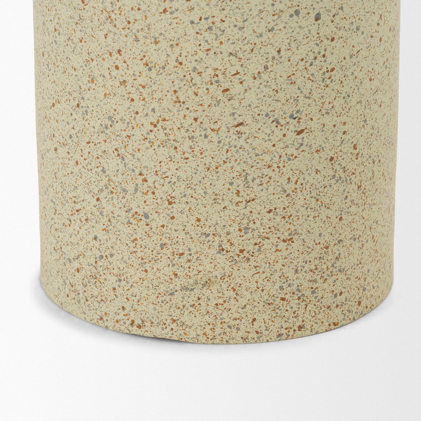 Akira Small Textured Beige Metal Pillar Candle Holder