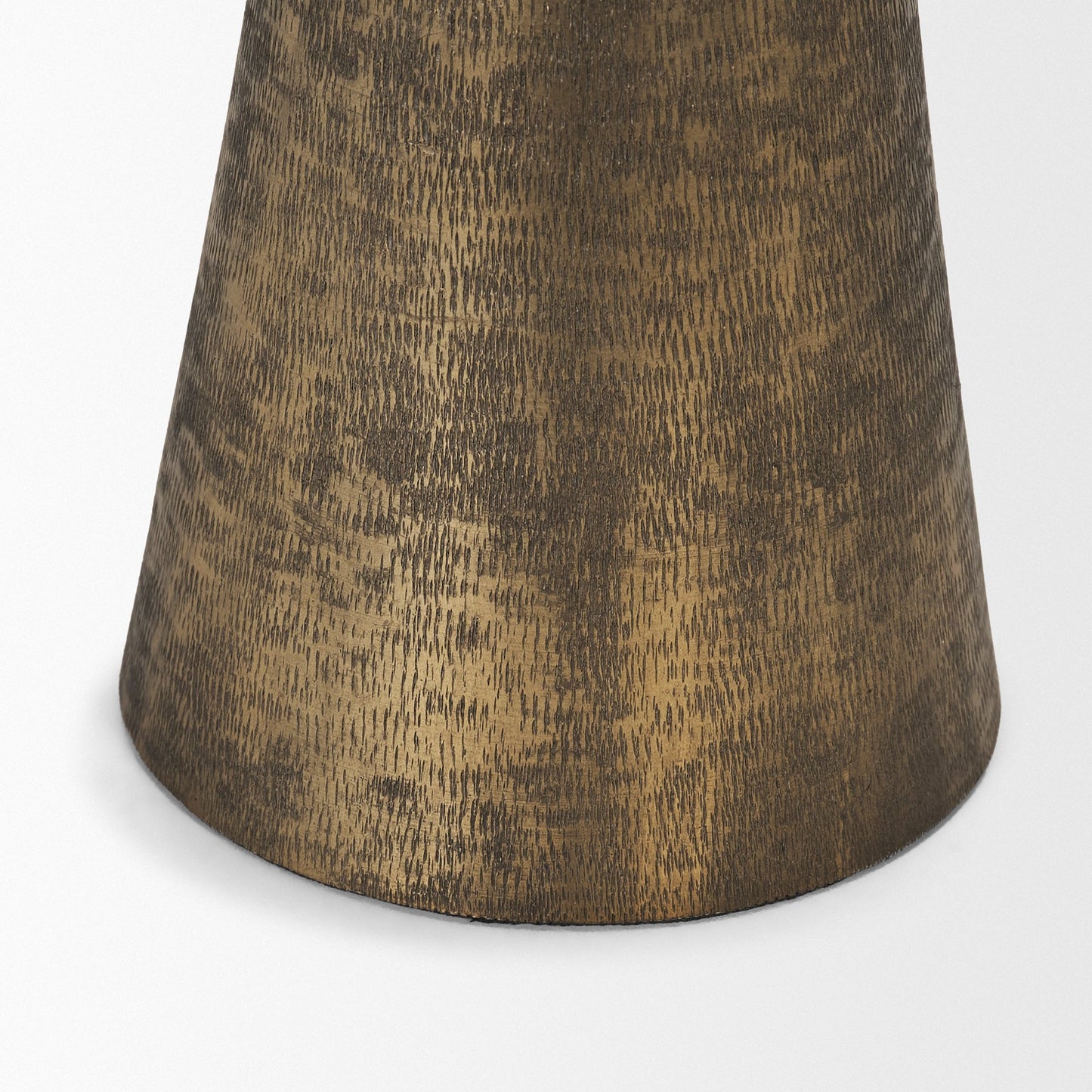 Odilia Small Textured Antiqued Gold Metal Geometric Pillar Candle Holder