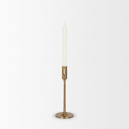 Chantria Small Solid Natural Brass Adjustable Taper Candle Holder