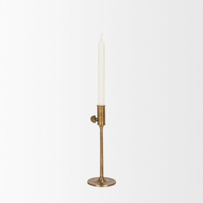 Chantria Small Solid Natural Brass Adjustable Taper Candle Holder