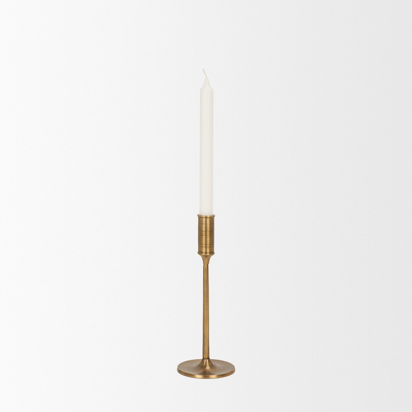 Chantria Small Solid Natural Brass Adjustable Taper Candle Holder