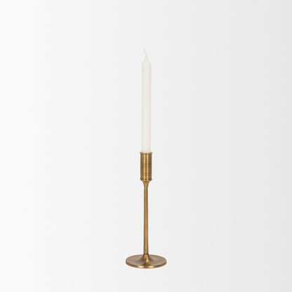Chantria Small Solid Natural Brass Adjustable Taper Candle Holder