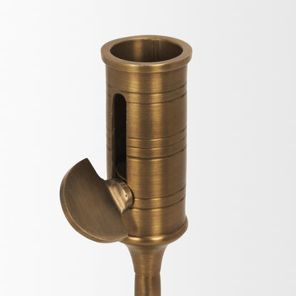 Chantria Small Solid Natural Brass Adjustable Taper Candle Holder