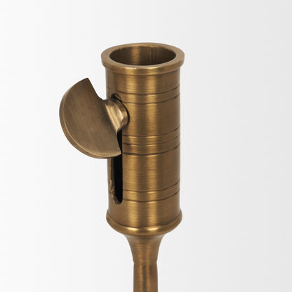 Chantria Small Solid Natural Brass Adjustable Taper Candle Holder