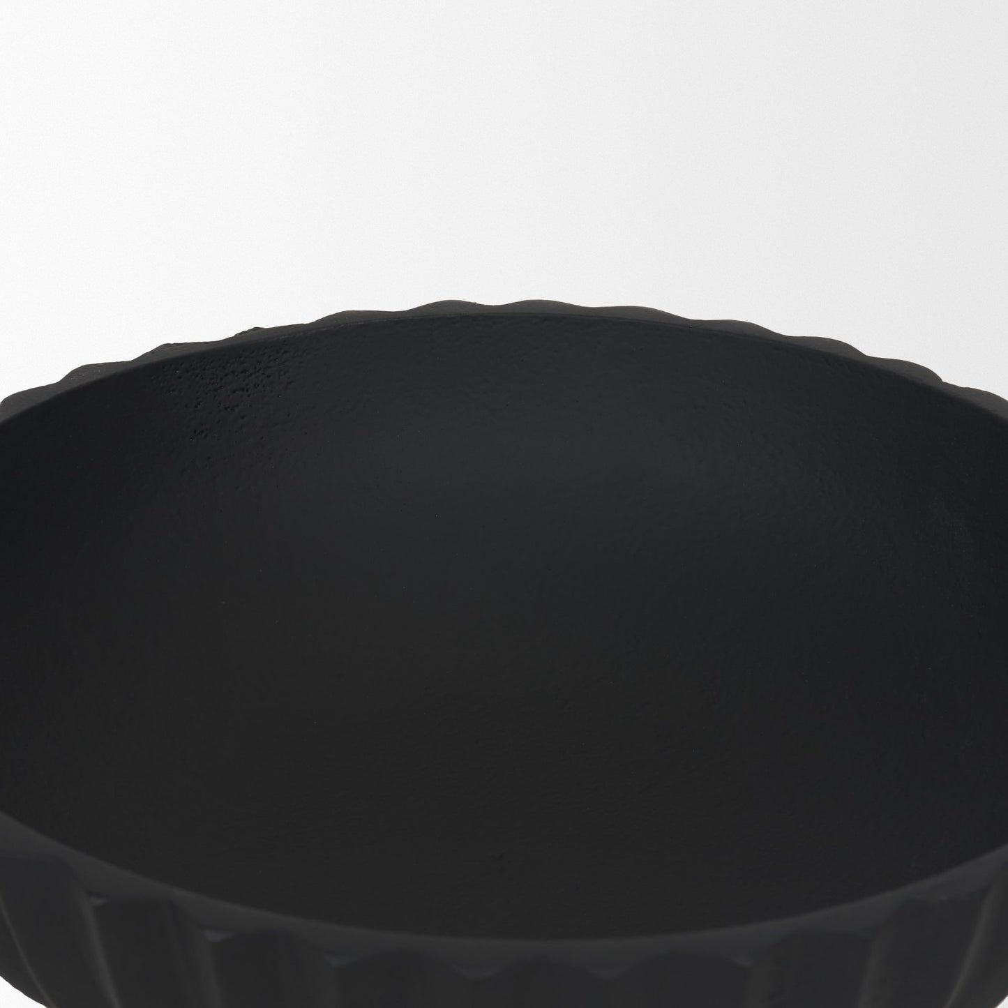 Ciaran Smooth Fluted Matte Black Metal Decorative Bowl
