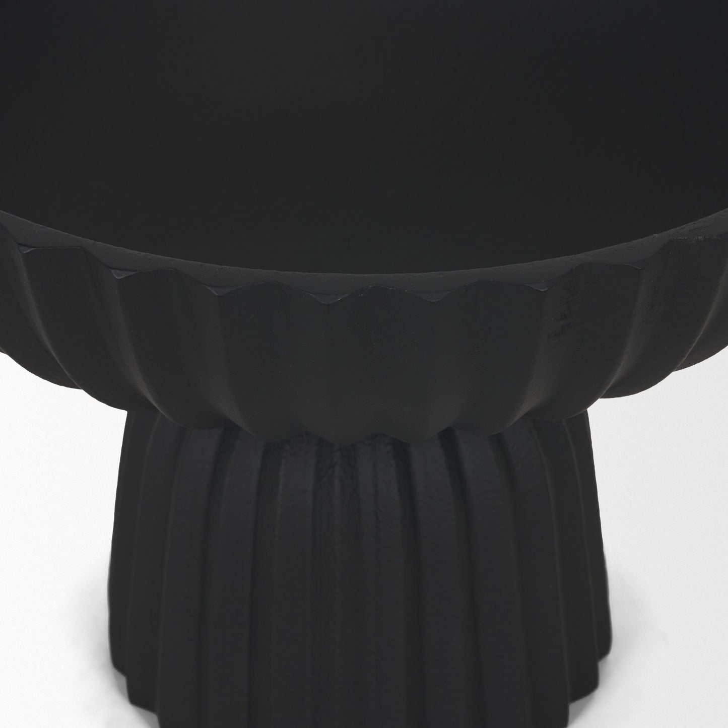 Ciaran Smooth Fluted Matte Black Metal Decorative Bowl