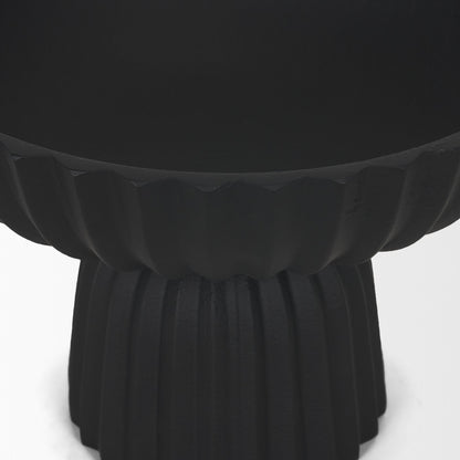 Ciaran Smooth Fluted Matte Black Metal Decorative Bowl