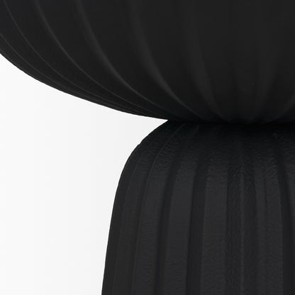 Ciaran Smooth Fluted Matte Black Metal Decorative Bowl