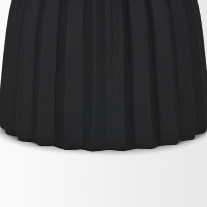 Ciaran Smooth Fluted Matte Black Metal Decorative Bowl