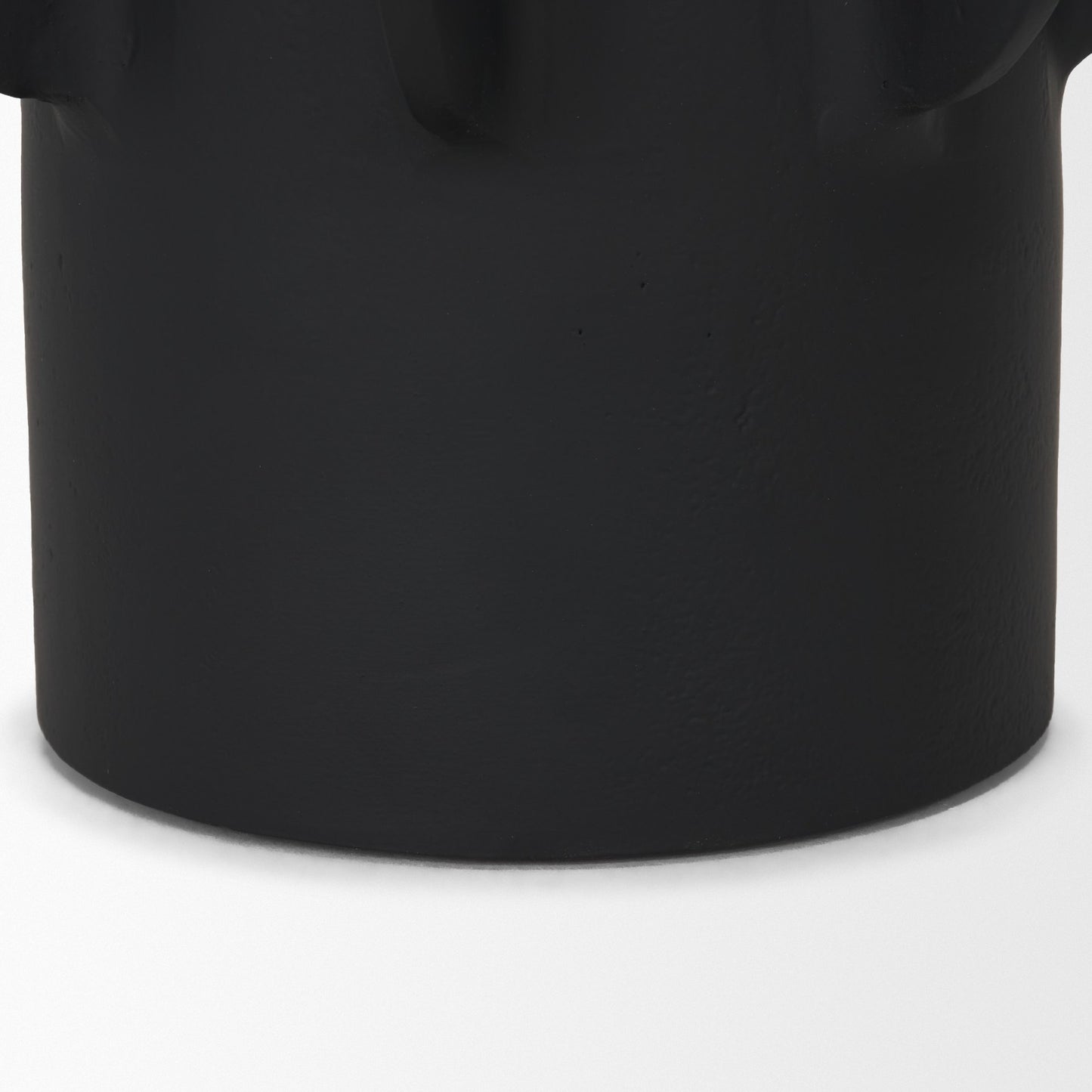 Deacon Small Matte Black Metal Canister with Sculptural Handles
