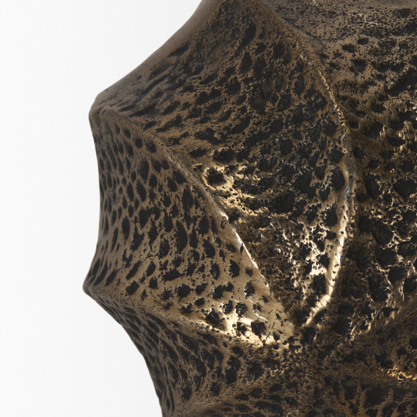 Imani Small Sculptural Textured Antiqued Gold Metal Decorative Orb Object