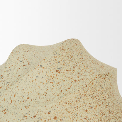 Imani Small Sculptural Textured Beige Metal Decorative Orb Object