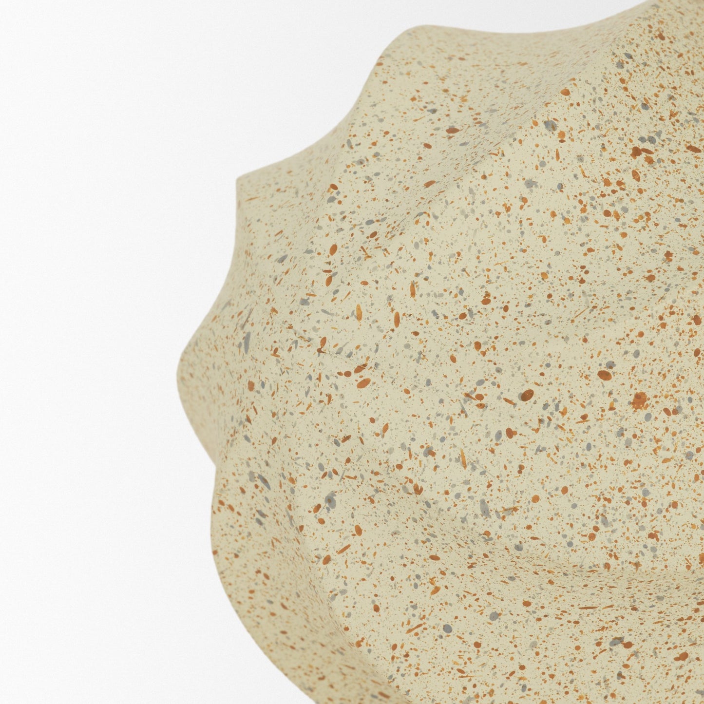 Imani Small Sculptural Textured Beige Metal Decorative Orb Object