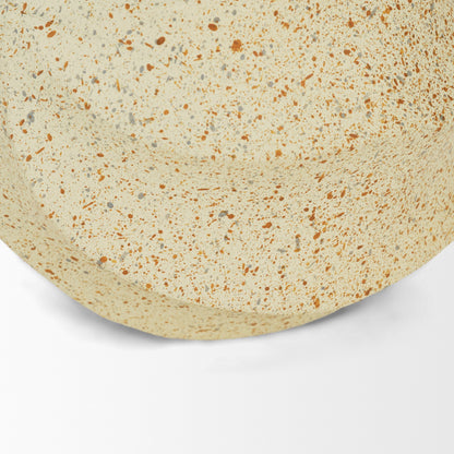 Imani Small Sculptural Textured Beige Metal Decorative Orb Object