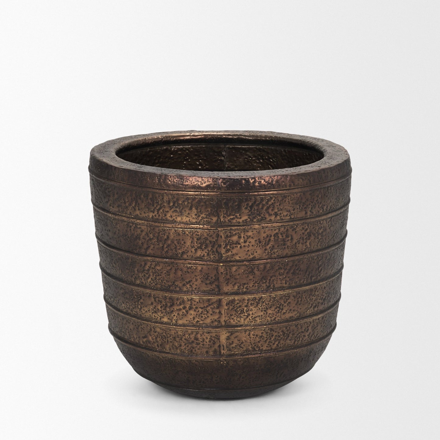 Aivana Large Antiqued Gold Metal Floor Vase