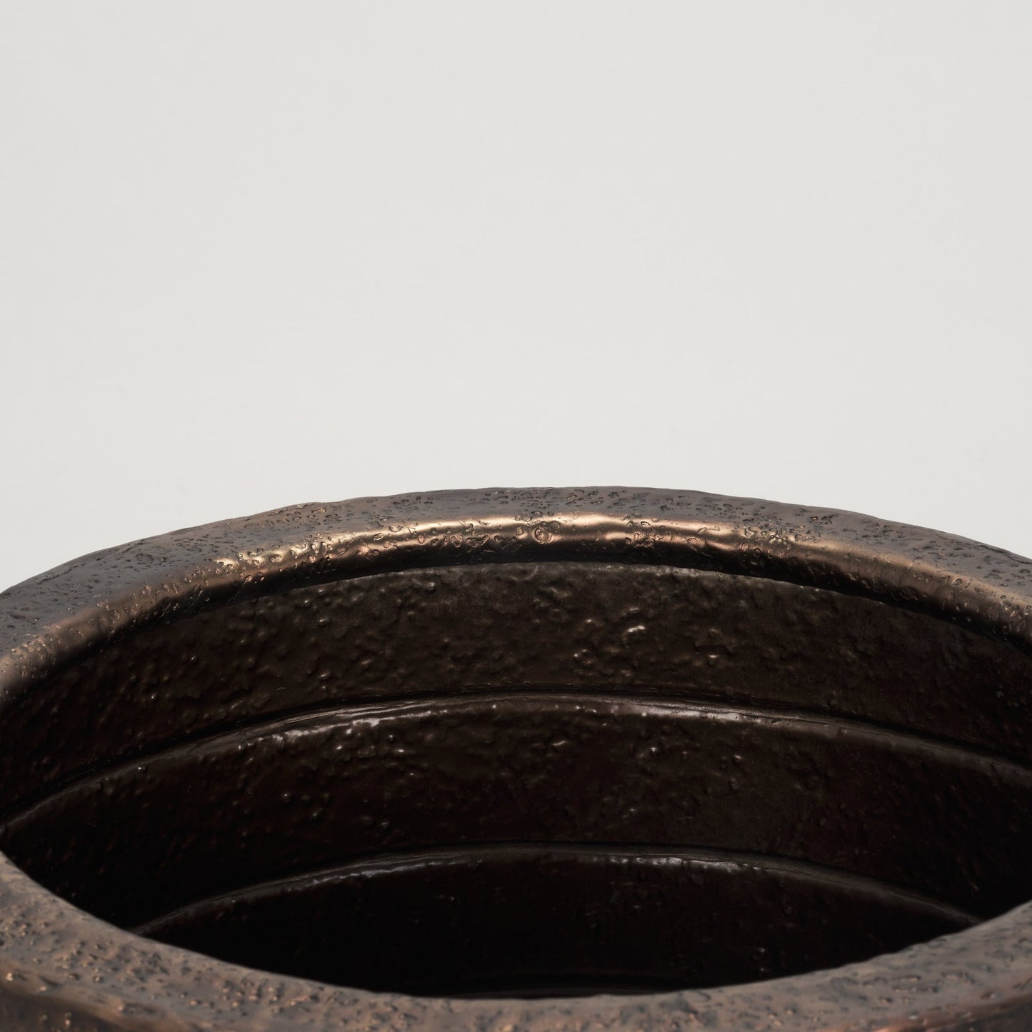 Aivana Large Antiqued Gold Metal Floor Vase