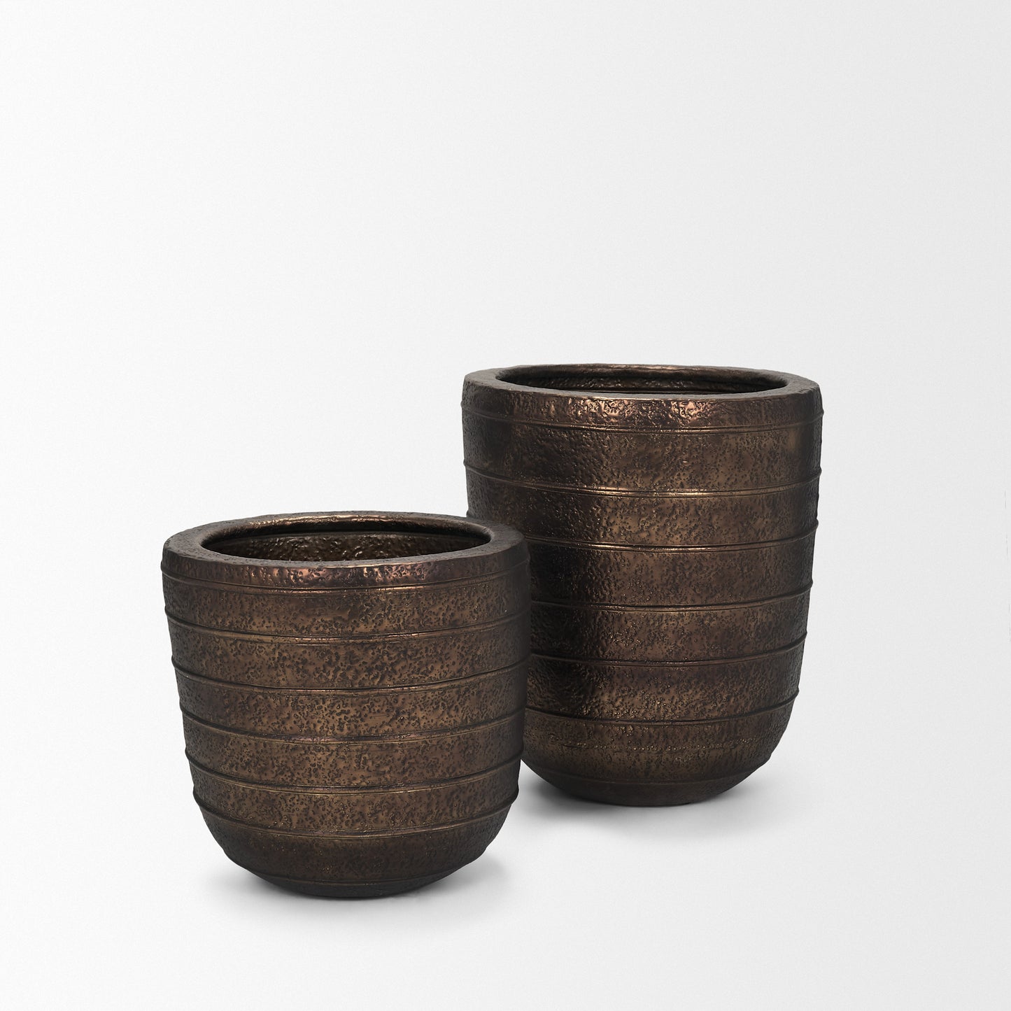 Aivana Large Antiqued Gold Metal Floor Vase