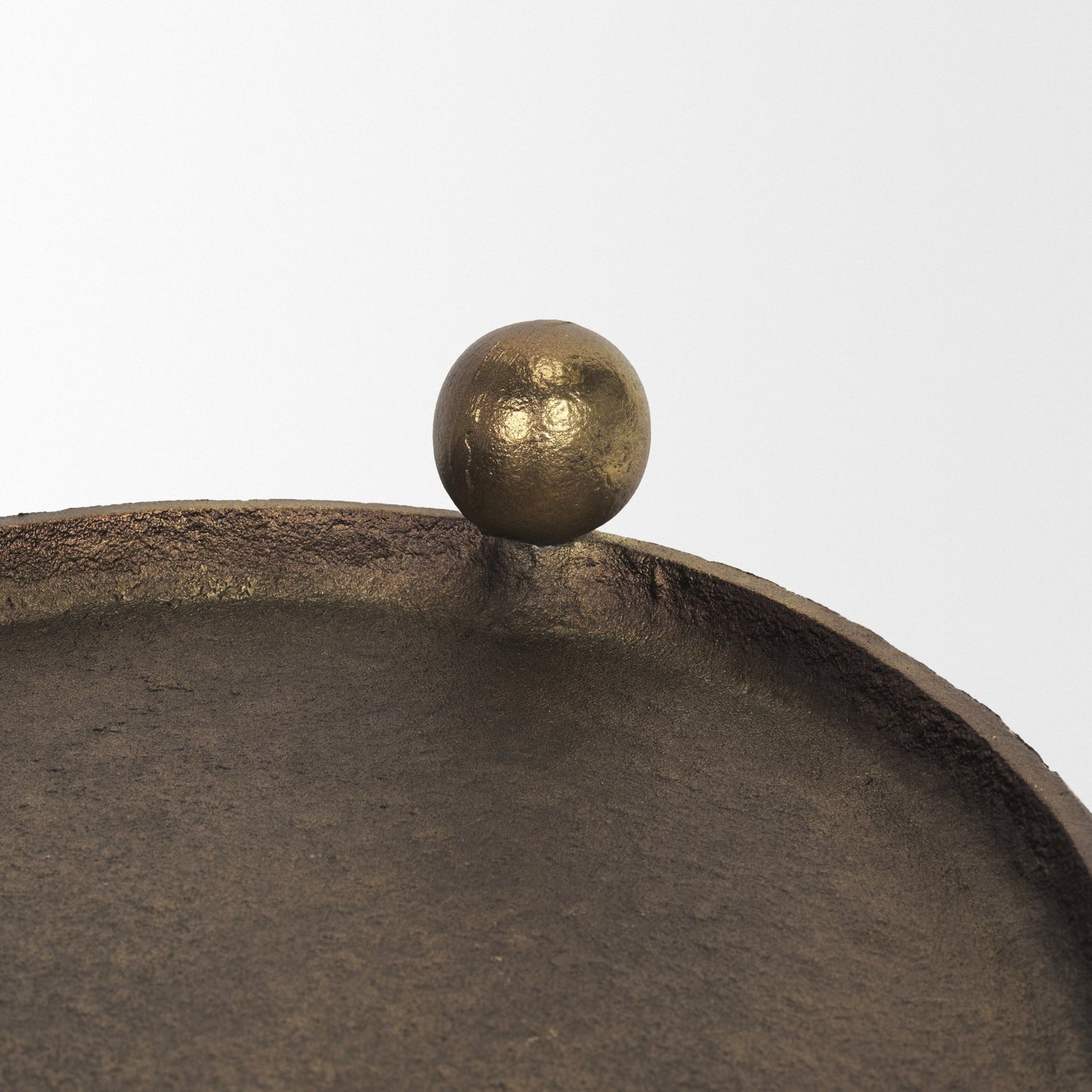 Jianna Small Oval Textured Antiqued Gold Metal Tray with Handles