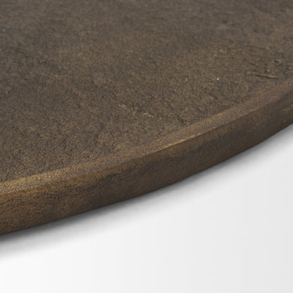 Jianna Small Oval Textured Antiqued Gold Metal Tray with Handles