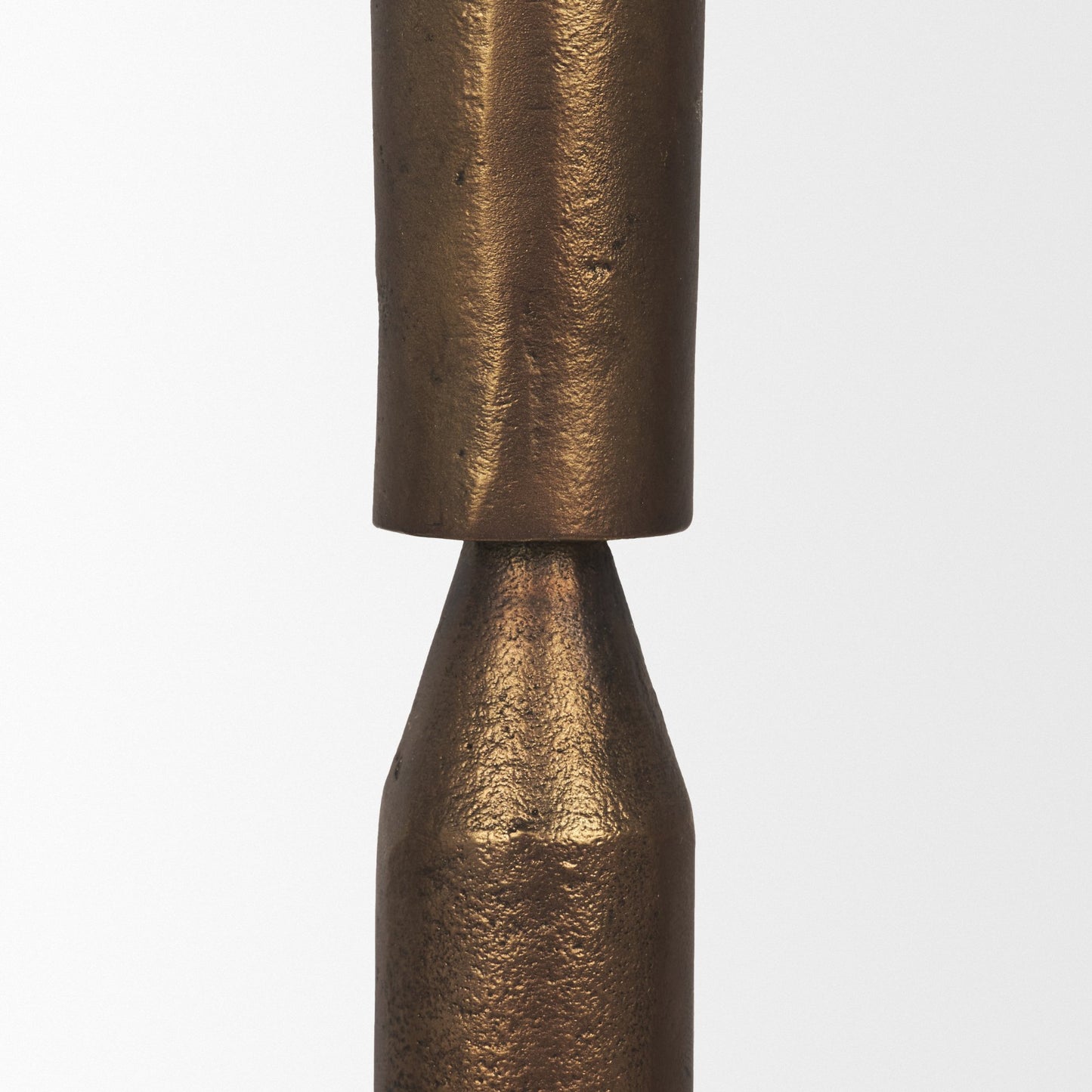 Declan Antiqued Brass Cast Metal Taper Candle Holder