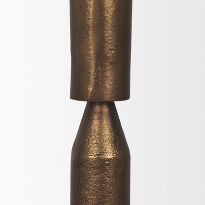 Declan Antiqued Brass Cast Metal Taper Candle Holder