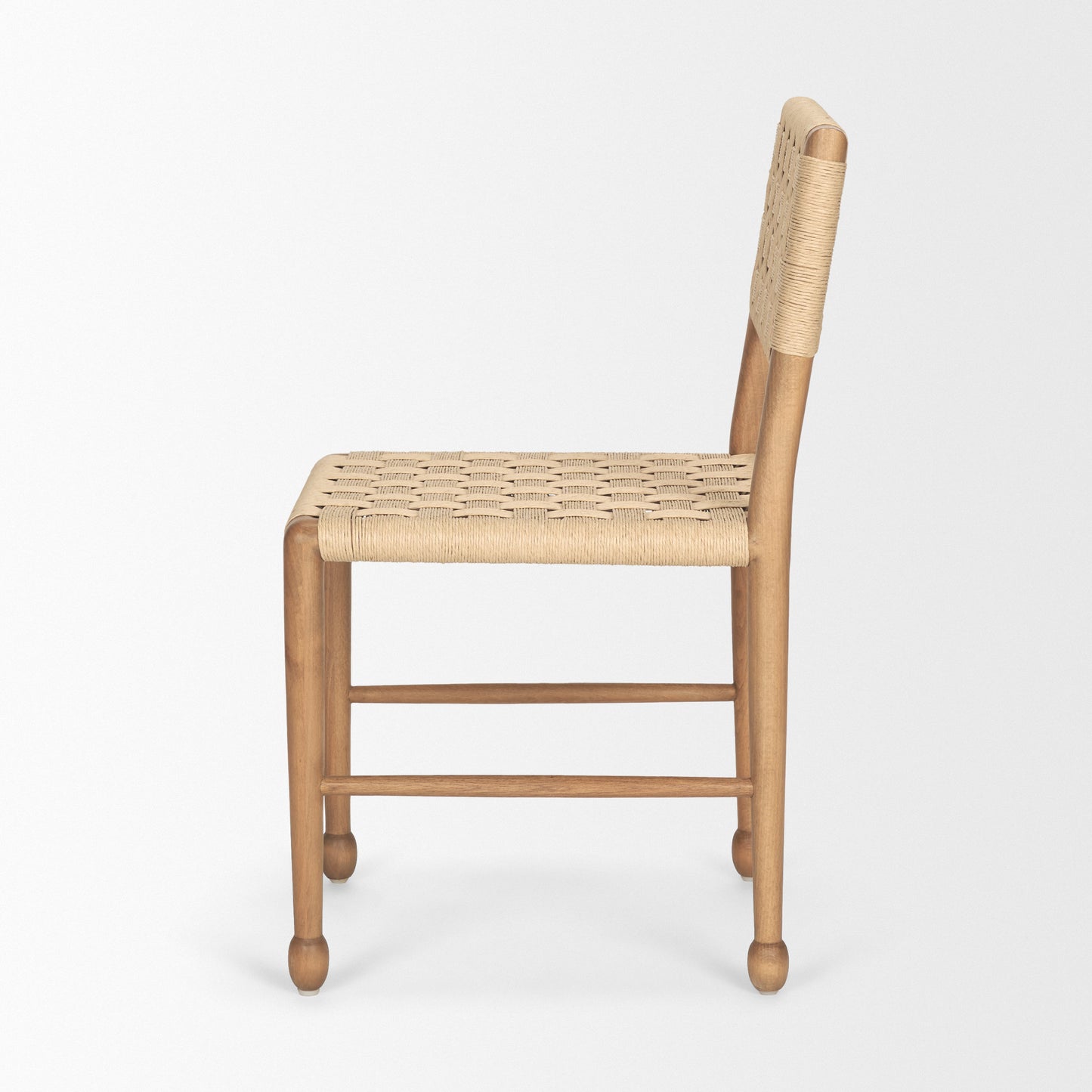 Brinley Woven Paper Rope w/ Brown Wood Frame Dining Chair