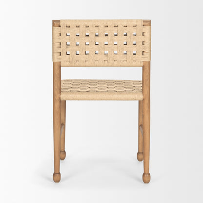 Brinley Woven Paper Rope w/ Brown Wood Frame Dining Chair