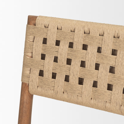 Brinley Woven Paper Rope w/ Brown Wood Frame Dining Chair