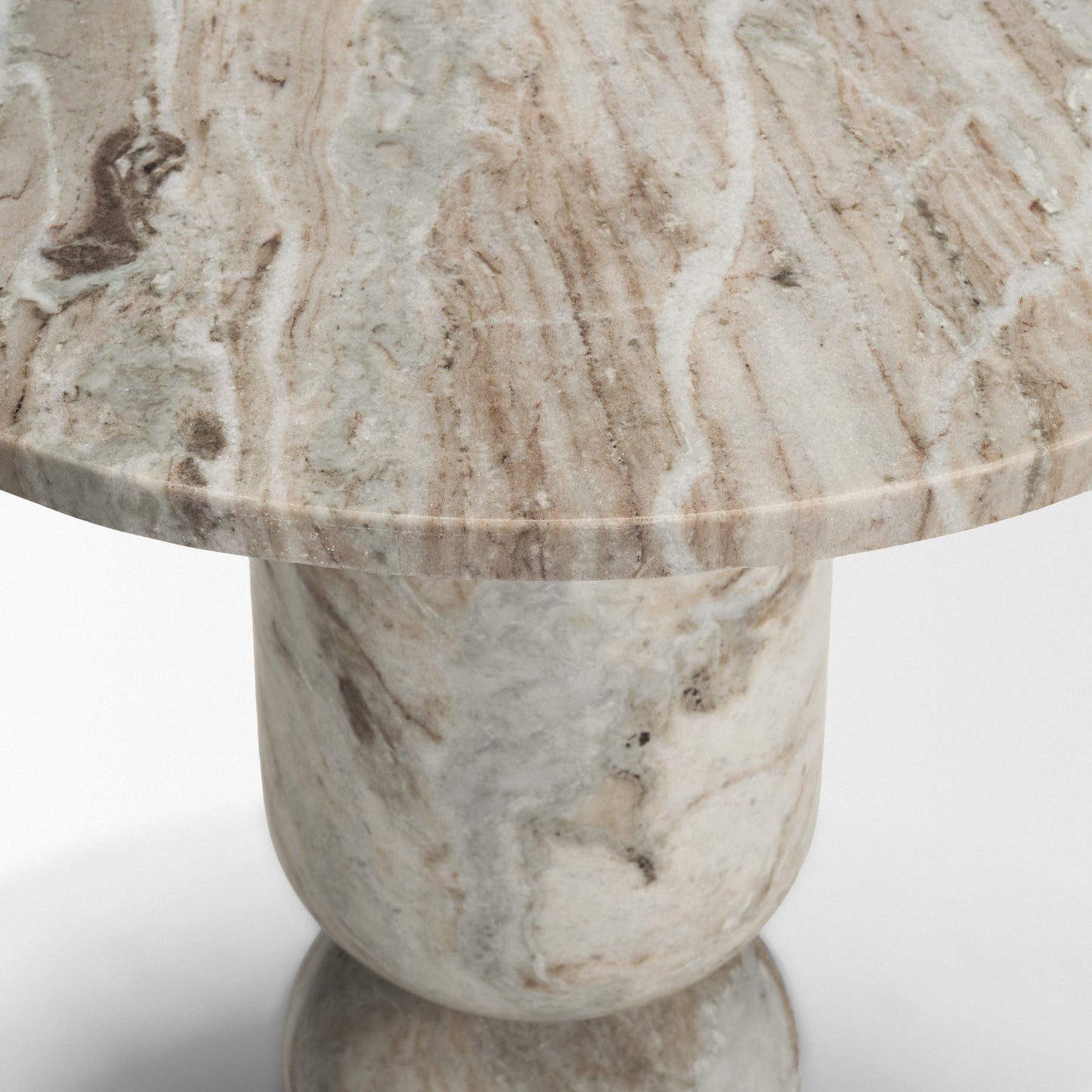 Nylah Solid Pink Marble Round Accent Table