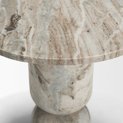 Nylah Solid Pink Marble Round Accent Table