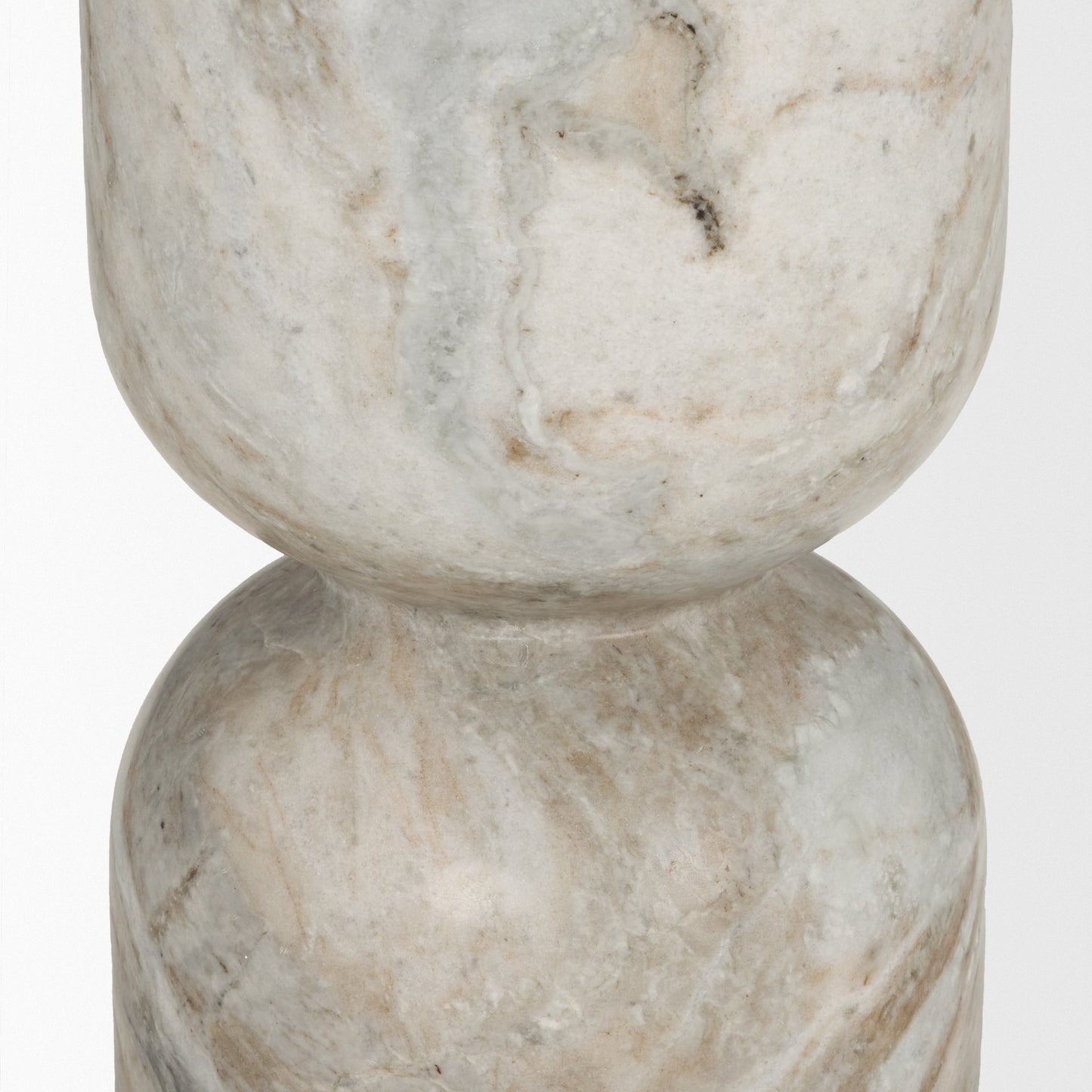 Nylah Solid Pink Marble Round Accent Table