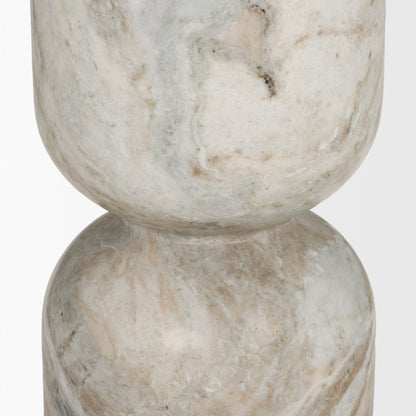 Nylah Solid Pink Marble Round Accent Table