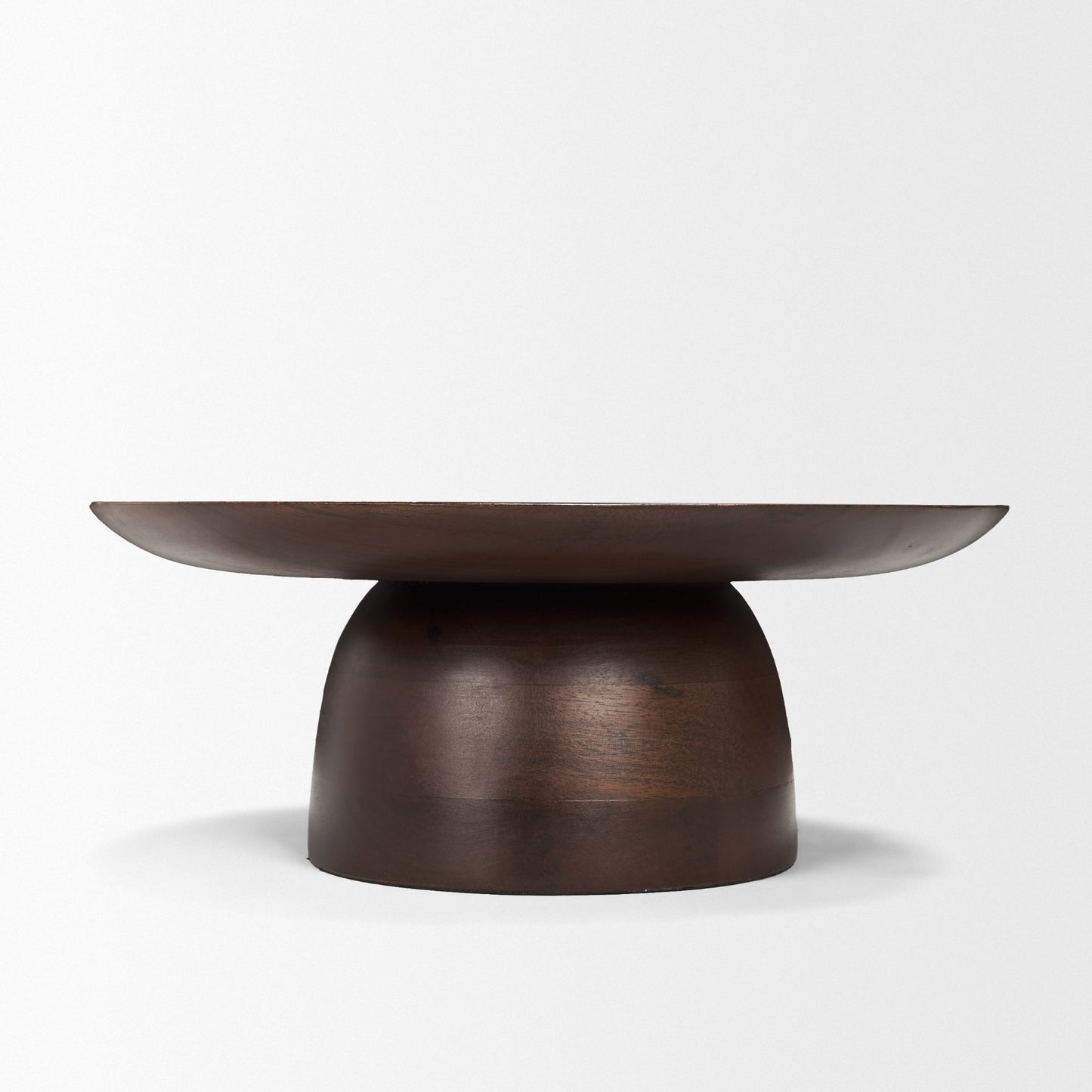 Sadira Small Mid-Dark Brown Solid Wood Round Riser