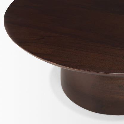Sadira Small Mid-Dark Brown Solid Wood Round Riser