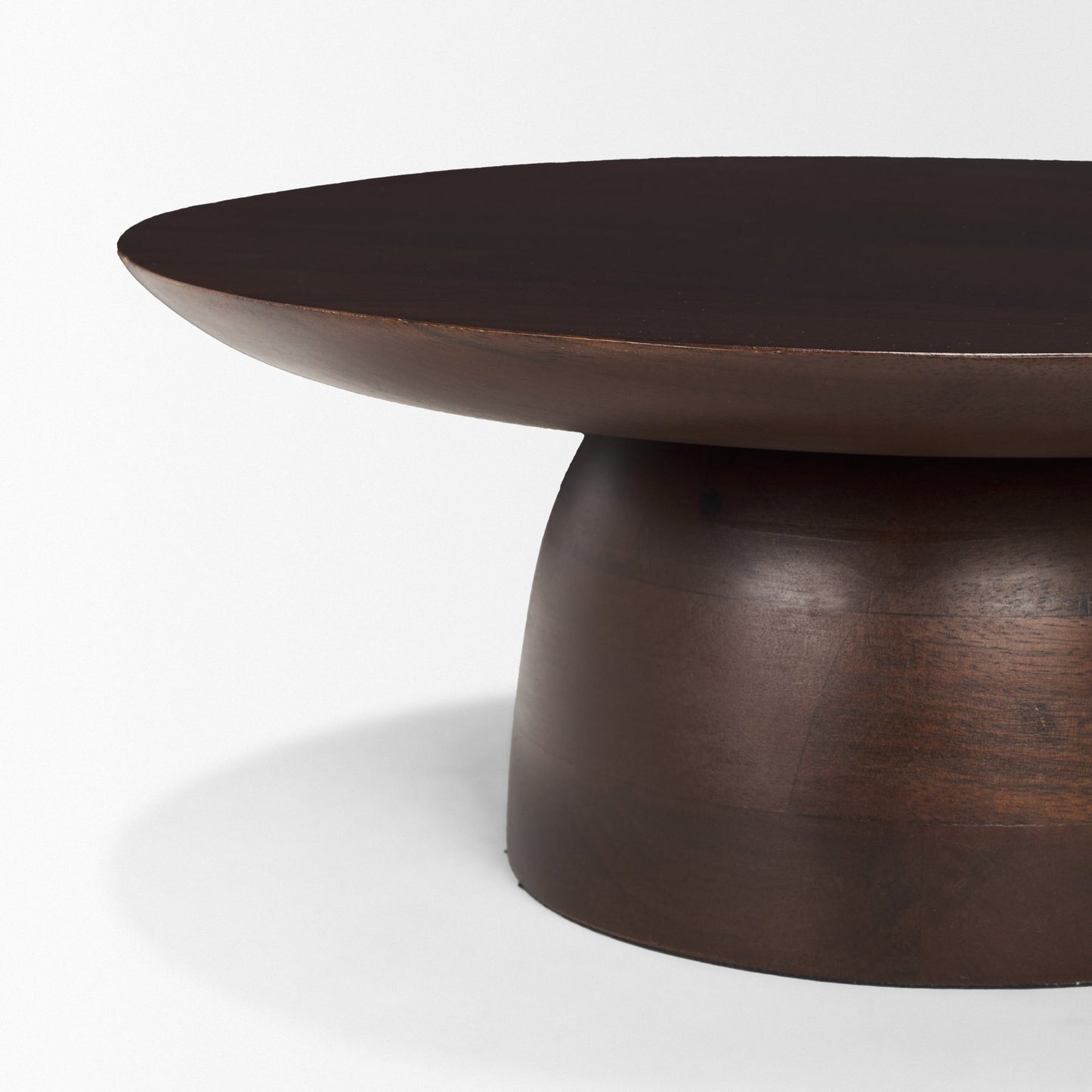 Sadira Small Mid-Dark Brown Solid Wood Round Riser