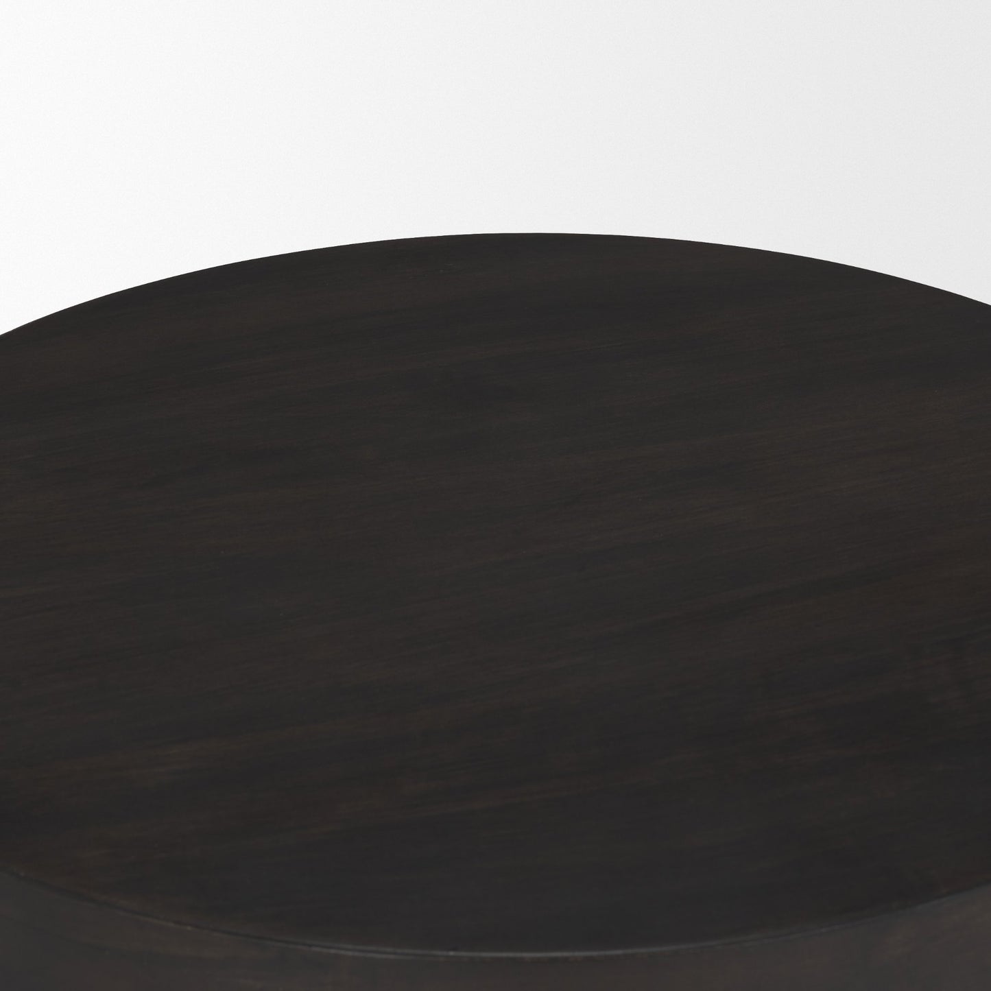 Rashama Dark Brown Wood Stacked Geometric Round Accent Table