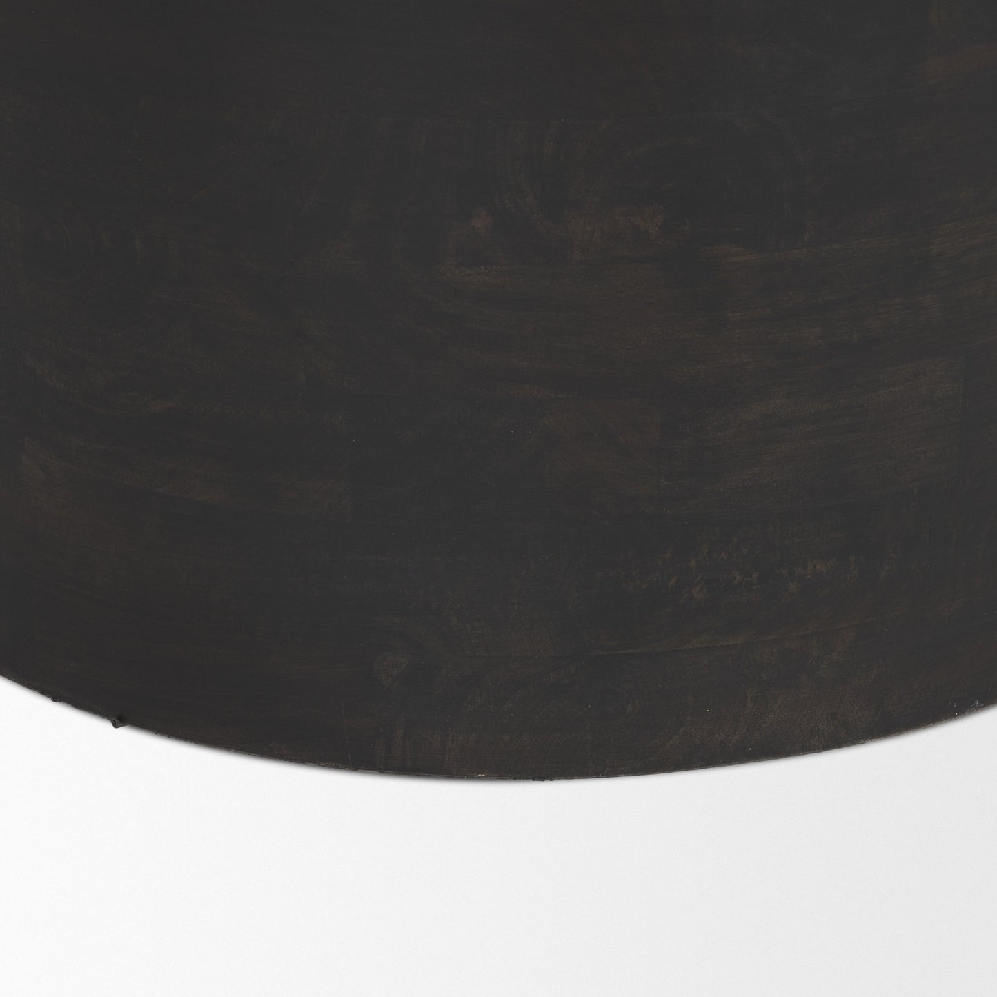 Rashama Dark Brown Wood Stacked Geometric Round Accent Table