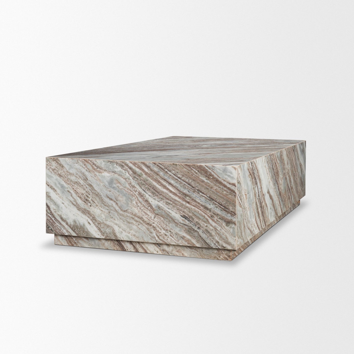 Matteo Solid Pink Marble Rectangular Coffee Table